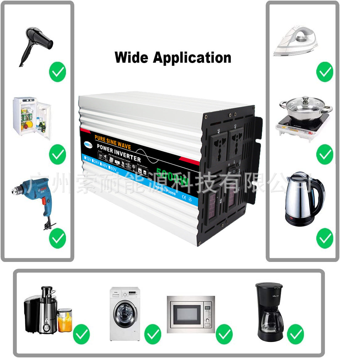 2500W 3000W 4000W Pure Sine Wave Inverter12V/24V/48V/60V Turn AC220V Export