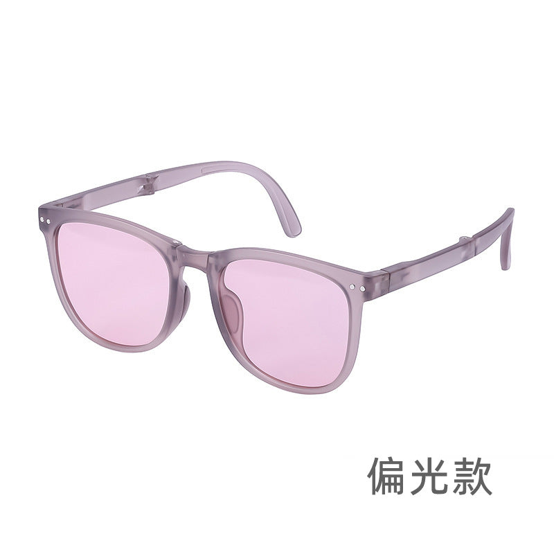 New Fashion Foldable Sunglasses for Women UV Protection Polarized Sunglasses Trendy Portable Full Frame Sun Glasses