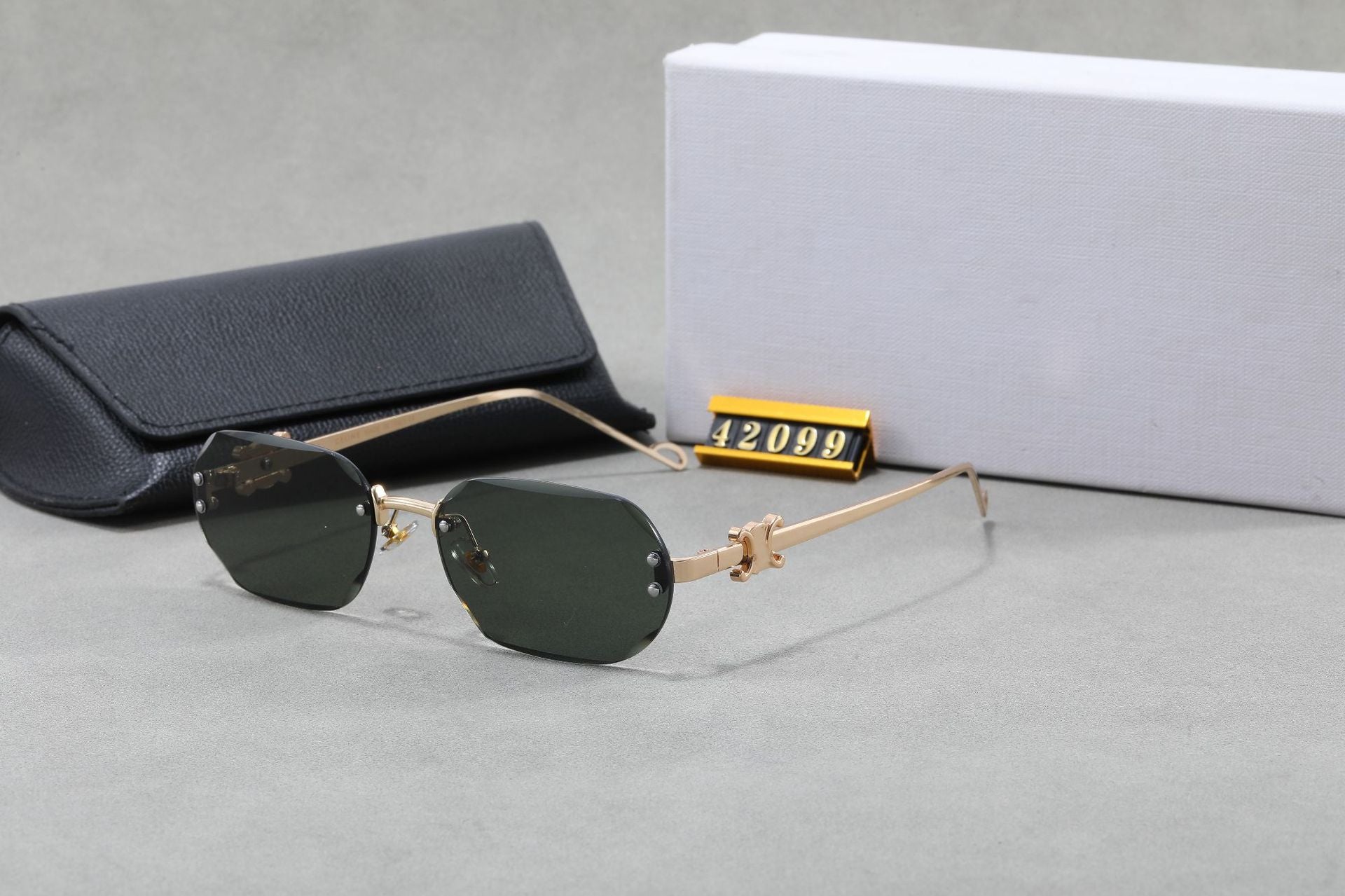 Arc de Triomphe Fashion Metal Frameless High-end Sunglasses for Women Windproof UV Protection Versatile CL42099U