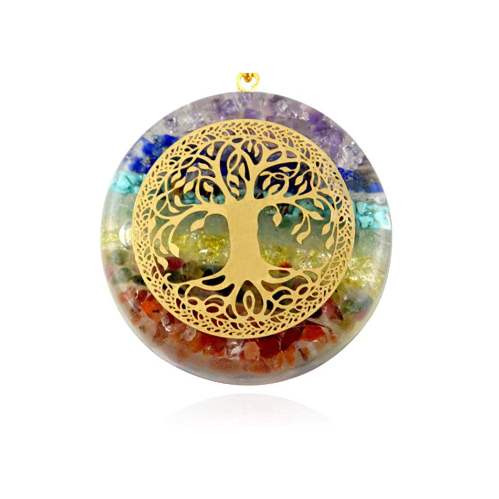 Men's Colorful Pendant Necklace Personalized Natural Crushed Stone Crystal Accessories Necklace Women's Colorful Crushed Stone Resin Necklace