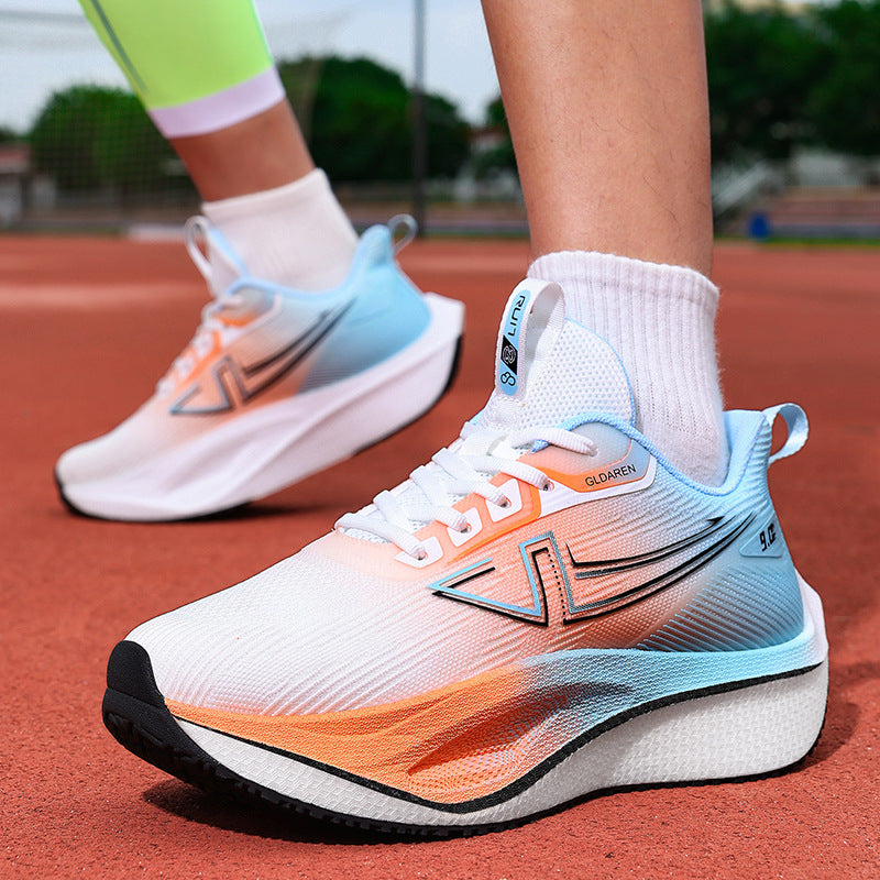 Mesh Men's Shoes New Thick-Soled Breathable Trendy Running Shoes Lightweight Shock-Absorbing Non-Slip Running Travel Shoes Casual Sports Shoes