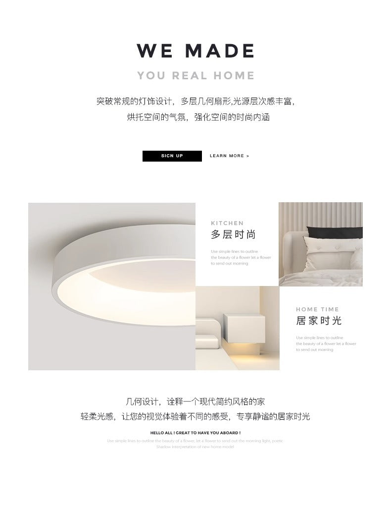 Master Bedroom Light Eye Protection Round Master Bedroom Light LED Ceiling Lamp Artistic Minimalist Full Spectrum Zhongshan Lighting Internet Celebrity Model