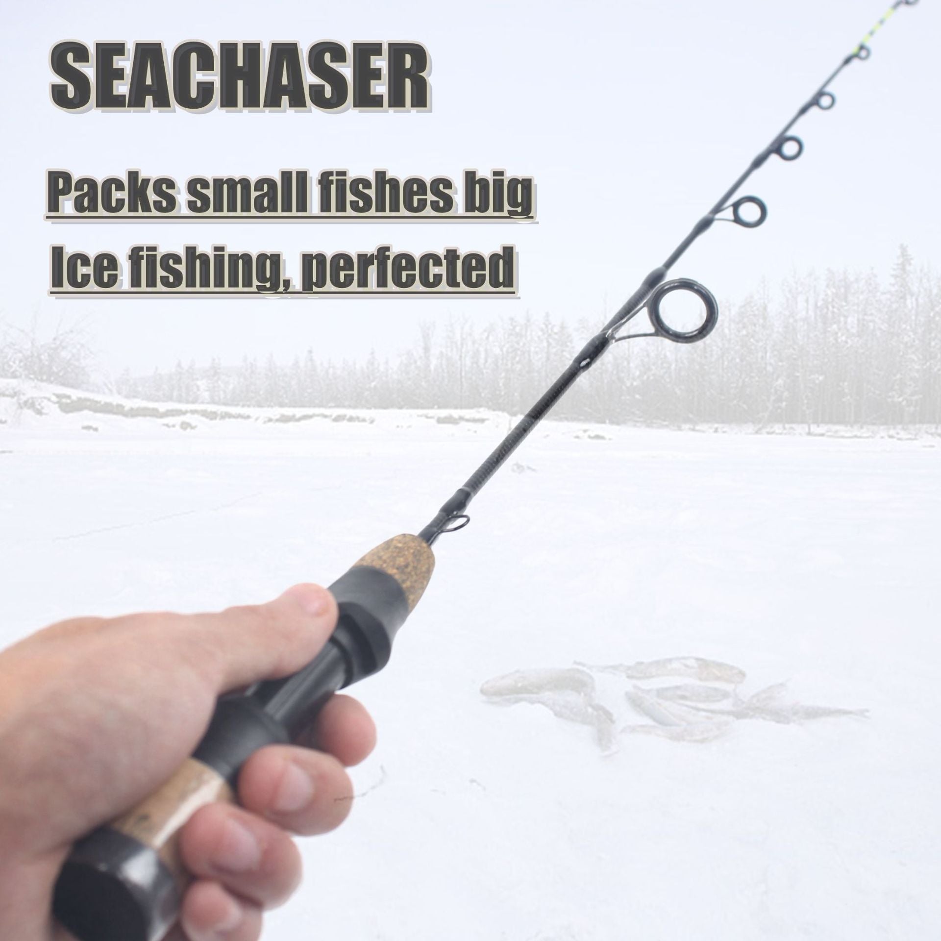 One-piece Double-tip Ice Fishing Winter Fishing Rod Shrimp Rod Spinning Reel Fishing Gear Set Fishing Rod