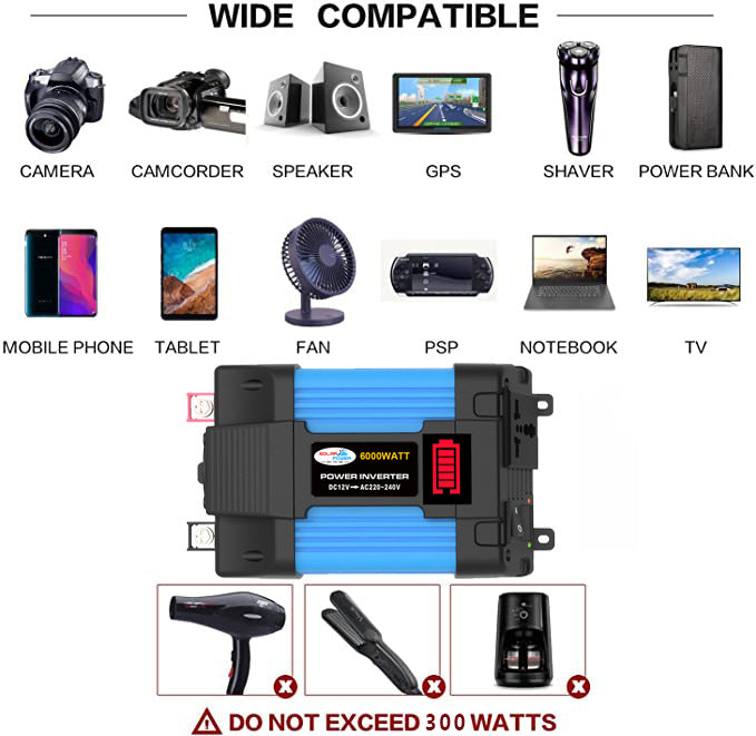 Vehicle Inverter300W 500W 12V Turn110V 220V Car Inverter【New Product】