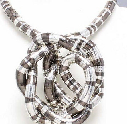 Wrapped Snake Necklace Without Head and Tail90cm White K Iron-plated Irregular Snake Year Necklace Flexible Bendable Snake Bone Necklace