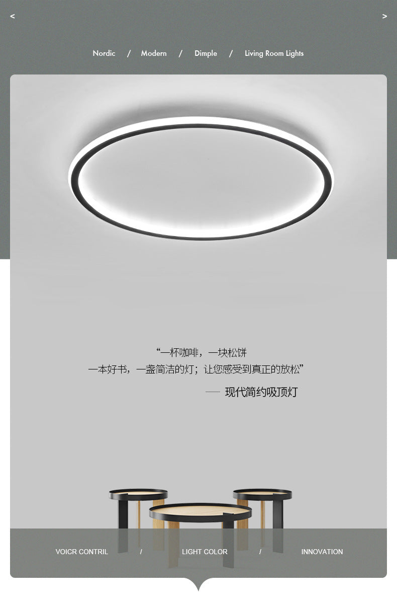Master Bedroom Light Simple Modern Creative Round New Style Living Room Ceiling Light Nordic Personality Warm Romantic Room Light