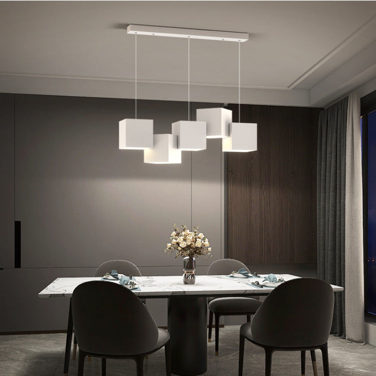 Art Cube Restaurant Light Modern Dining Table Pendant Light Simple Trendy Office Desk Bar Counter Study Room Restaurant Grand Lighting Fixture