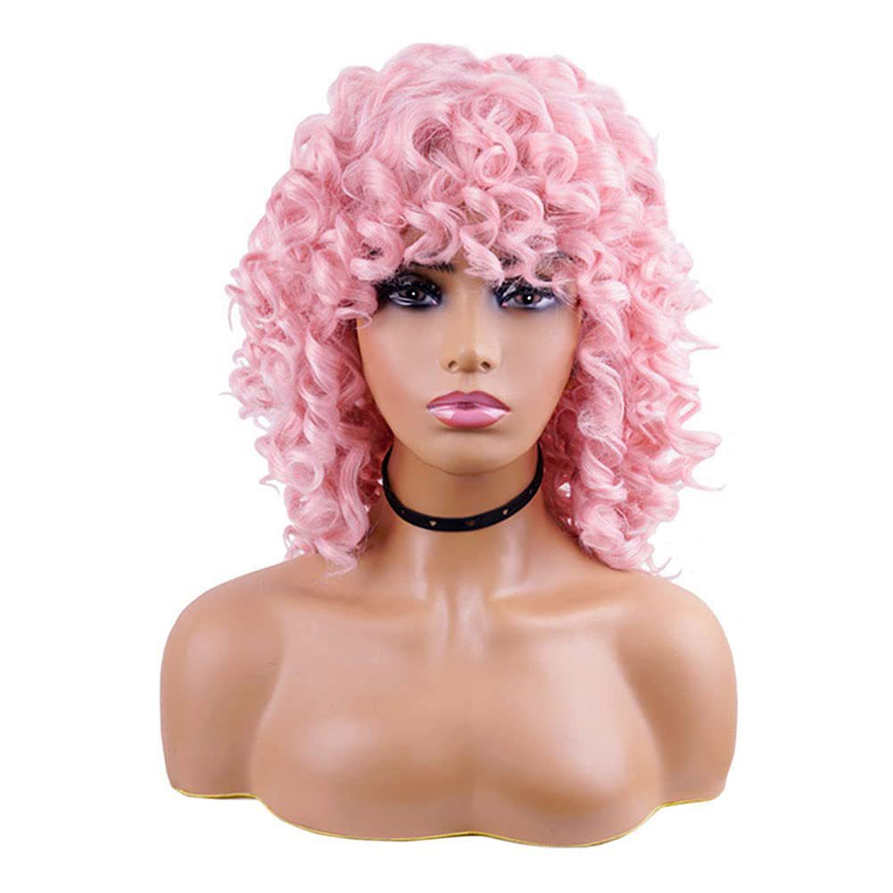 12inch loose Curly Wig for Women, Synthetic Hair Wig, Large Curly Wig for Women
