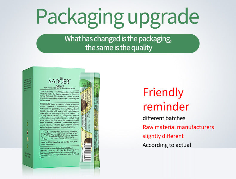 Pure English Hand Cream Box SADOER Avocado Peach Grapefruit Hydrating Hand Cream  Wholesale