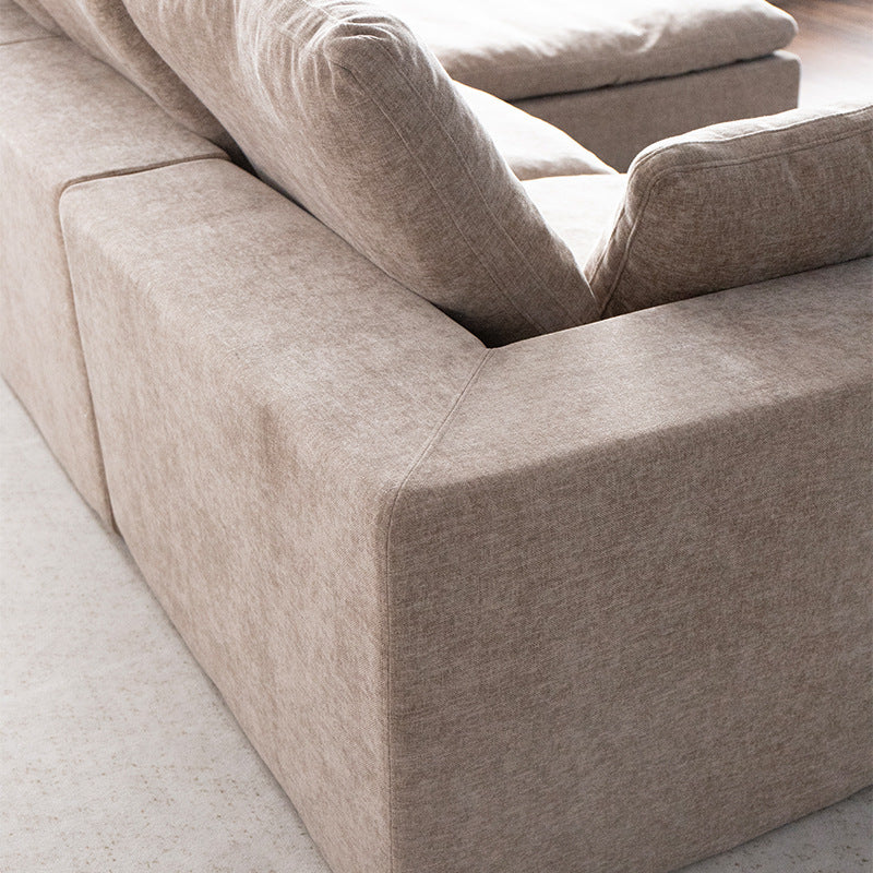 Export Fabric Sofa Module Small Apartment Living Room Two or Three Seater Straight Row Retro Compressed Sofa