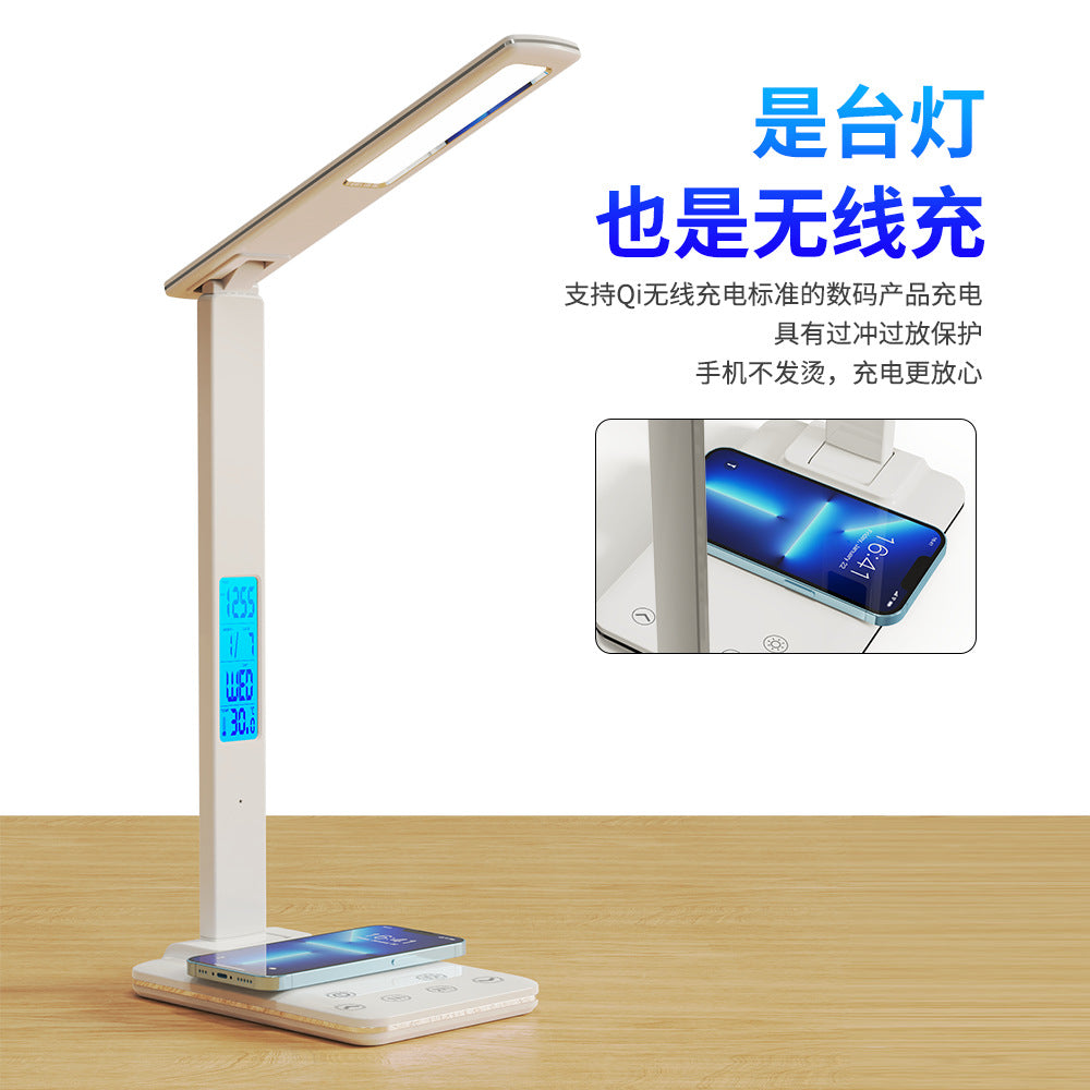Foldable Perpetual Calendar Desk Lamp Student Dormitory Study Reading Lamp Wireless Charging Bedroom Bedside Lamp  Wholesale