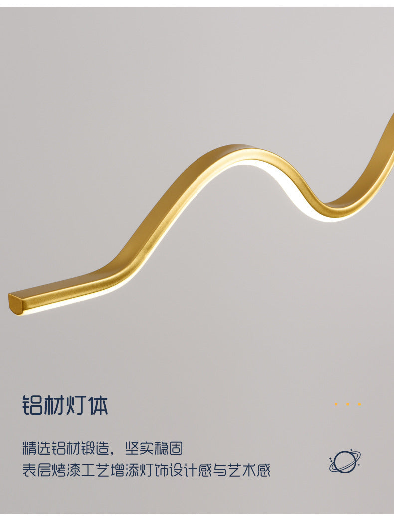 Restaurant Chandelier Light Luxury Dining Room Dining Table Bar Modern Minimalist Moon Lamp Minimalist Long Strip Guangdong Zhongshan Factory
