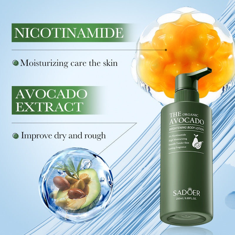 Avocado Niacinamide Body Lotion SADOER Autumn and winter skin rejuvenation body cream cross-border foreign trade wholesale