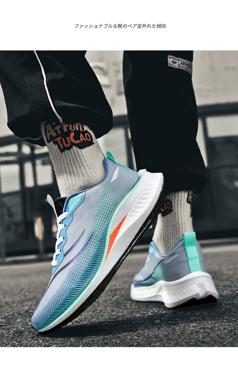 2025Spring and Summer New Style Flying Electric4C Professional Racing Shock Absorption Casual Non-slip Sports Shoes Ultra-light High Elasticity Men and Women Running Shoes