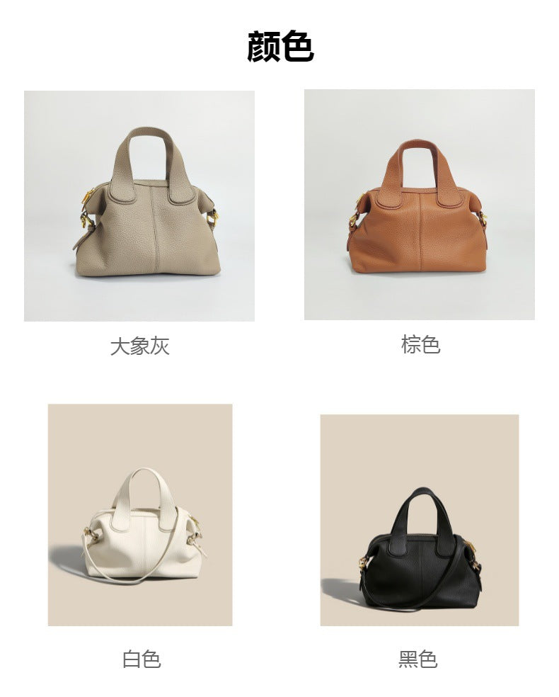 New Genuine Leather Women's Bag Large Capacity Top Layer Cowhide Handbag Crossbody Bag High-end Dumpling Bag Shiling Bag