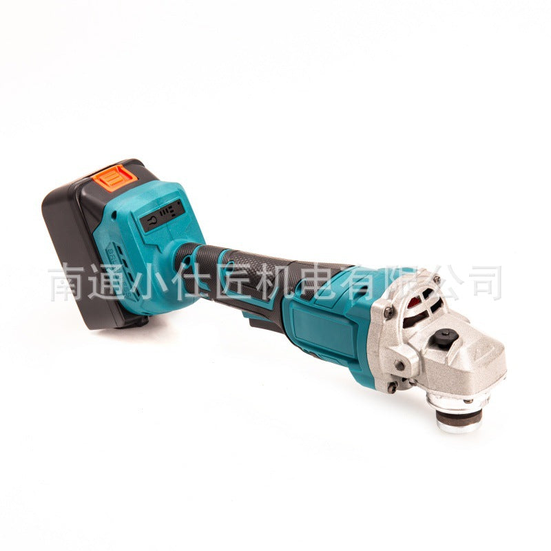 Cross-Border Lithium Battery Tool Brushless Angle Grinder High Power Industrial Grade Plastic Case One Battery One Charger Rechargeable Angle Grinder