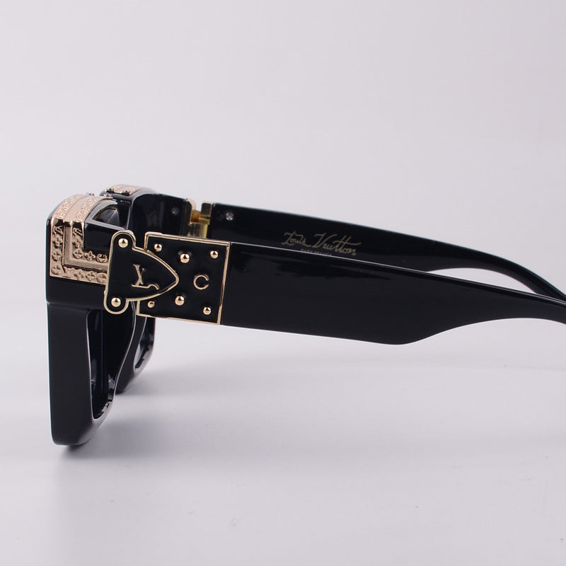 European and American Fashion Square Large Frame Metal Accessories Trendy Men's Sunglasses UV Protection Street Style Women's Sunglasses Wholesale