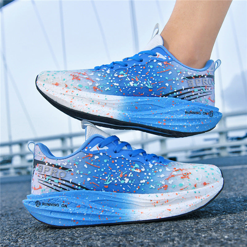 Red Rabbit9pro Autumn and Winter New Double Mesh Luminous Carbon Plate Real Explosion Running Shoes Couples plaid Cushioning Wearable Sneakers