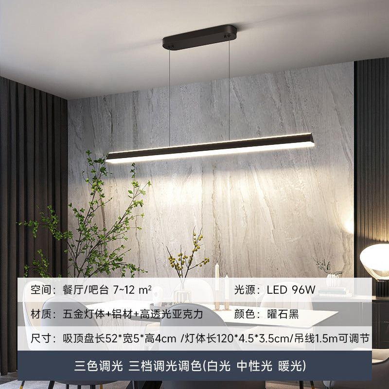Modern Minimalist Creative Long Dining Table Minimalist Bar Counter Linear Restaurant Pendant Light Dining Room Zhongshan Lighting New Model