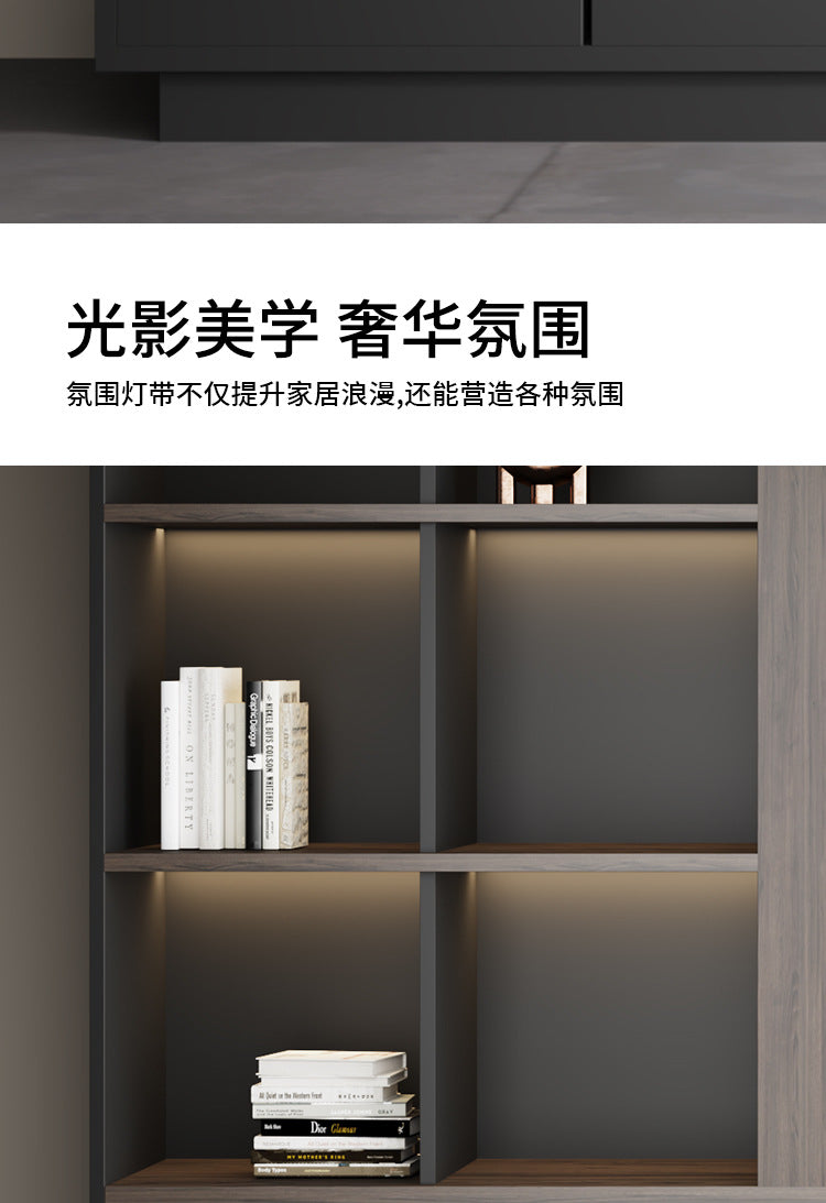 Office Bookshelf Boss Background Cabinet File Cabinet Wooden Document Cabinet Storage Cabinet Wall-Mounted Floor Cabinet