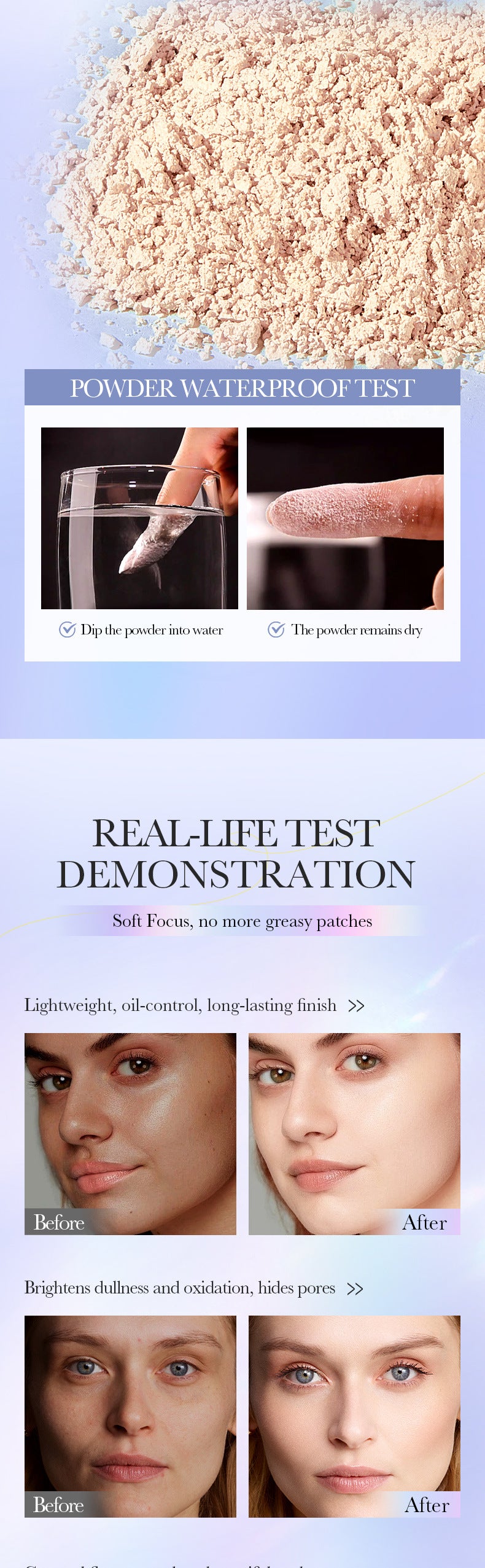 Matte Concealer Powder15g SADOER Contouring and Setting Powder for Makeup Wholesale Cross-Border Trade