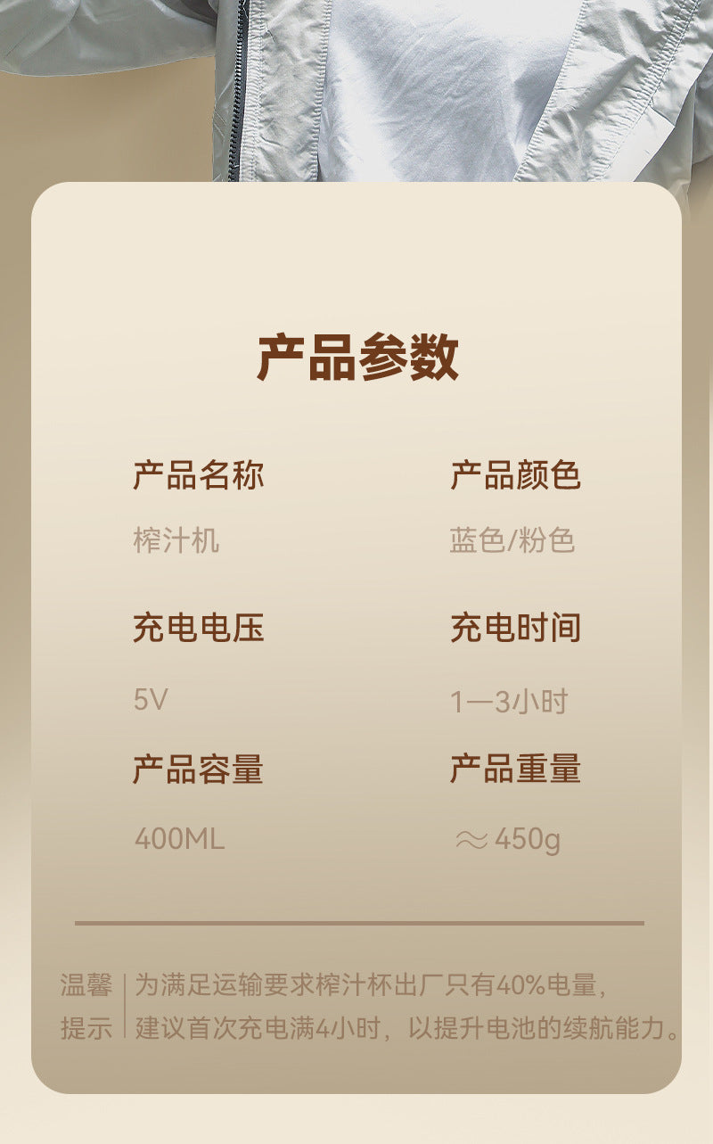 Electric New Portable Juicer Fruit Juice Maker Multifunctional Fruit and Vegetable Juicing Cup Small Mini Blender Cup