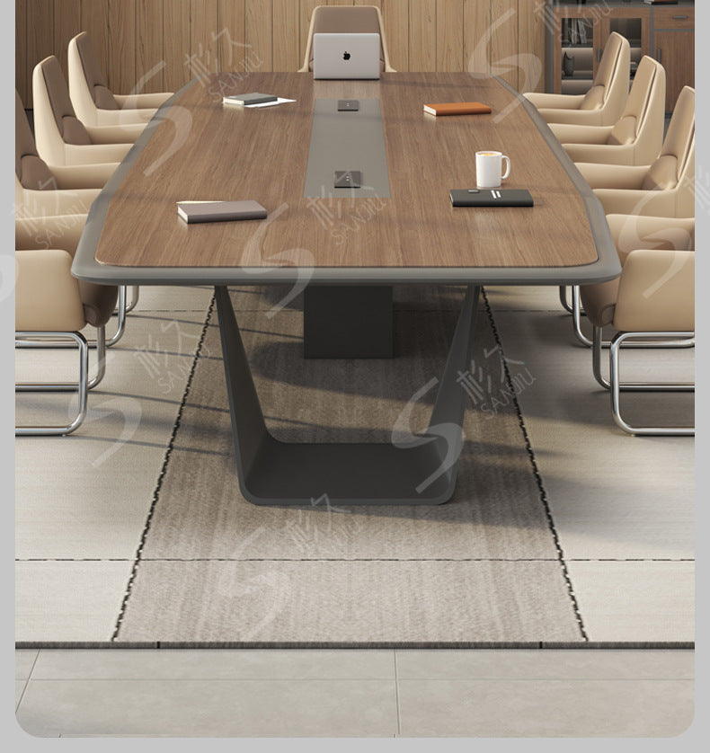 Office Conference Table Long Table Simple Modern Long Strip Table Conference Room Table and Chair Set Lacquered Large Employee Training Table