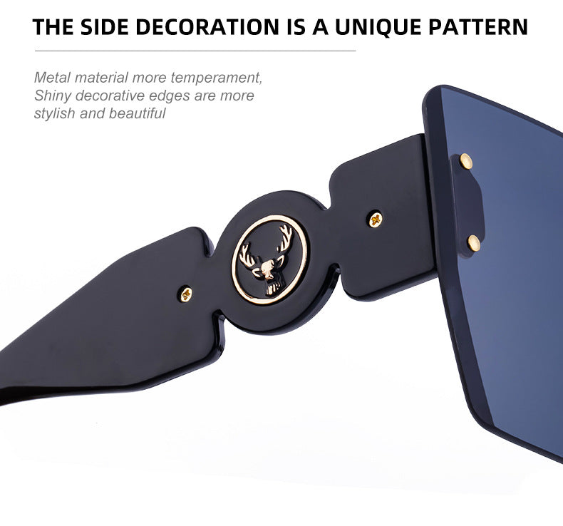 European and American Fashion Square Frame Sunglasses for Women, Trendy Rimless Cut Edge Sun Protection Sunglasses for Women sunglasses