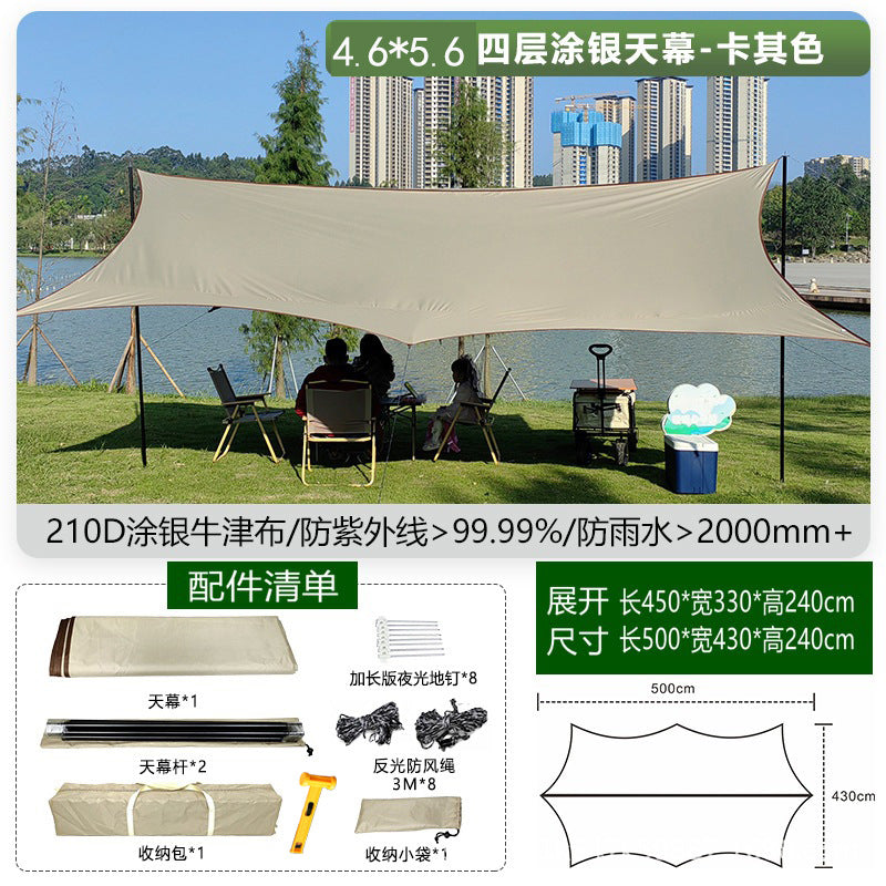 Camping Vinyl Canopy Tent Outdoor Butterfly Large Tarp Camping Gear Rainproof Sunshade Shelter