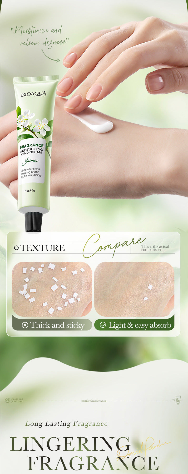 BIOAOUA 秋冬樱花保湿护手霜 跨境外贸批发