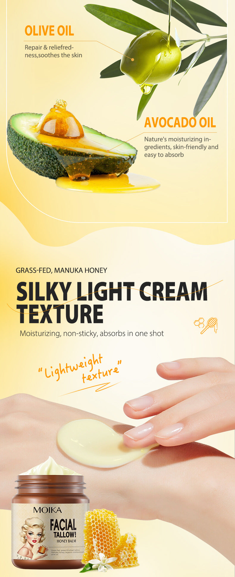 In Stock Fresh Cream Manuka Honey Vanilla Organic Face Cream Moisturizing Cream Body Lotion Skincare Lip Balm