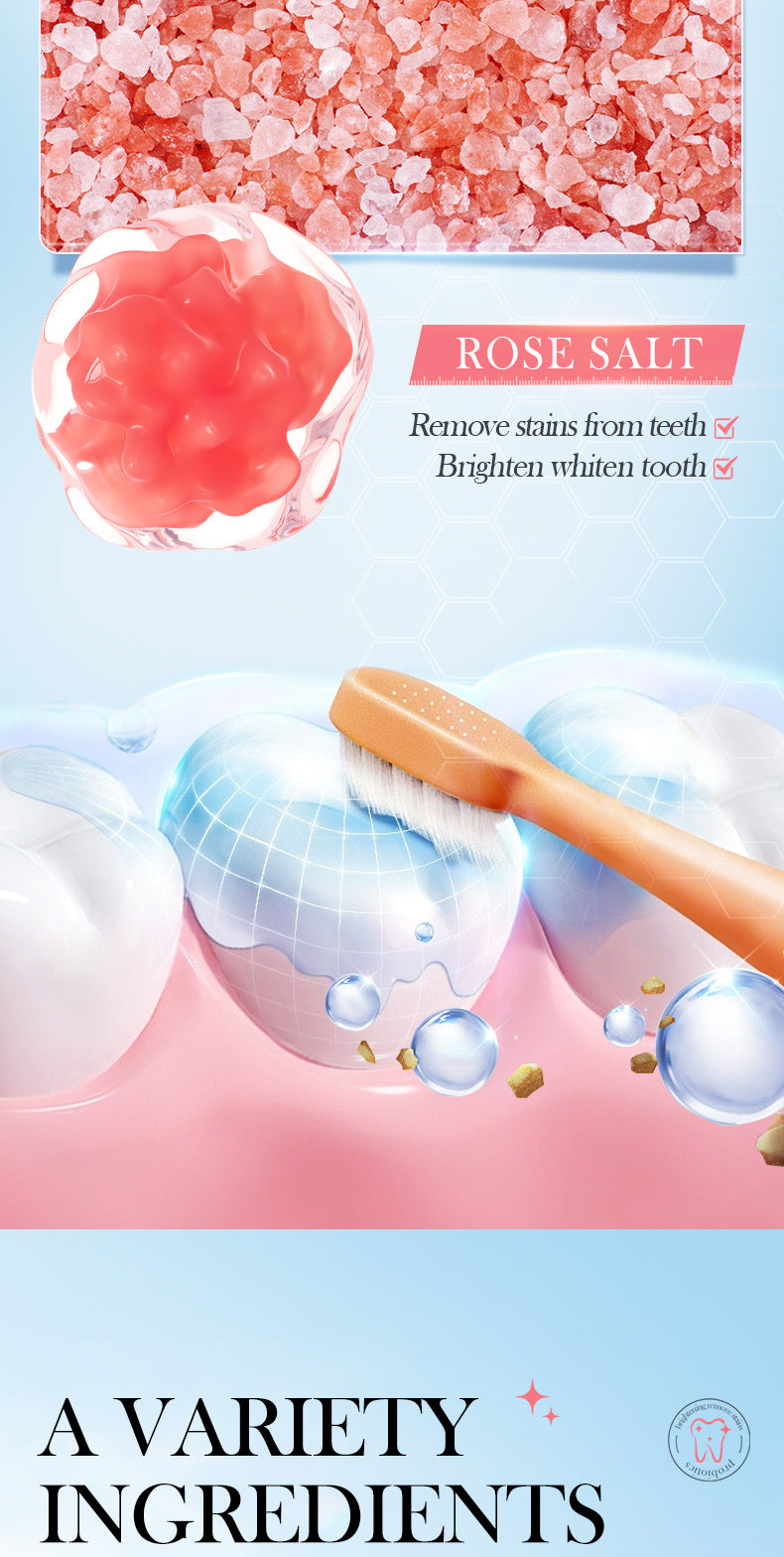 Rose Salt Brightening Stain Removal Toothpaste SADOER Oral Teeth Gum Care Plant-Based Toothpaste  Wholesale