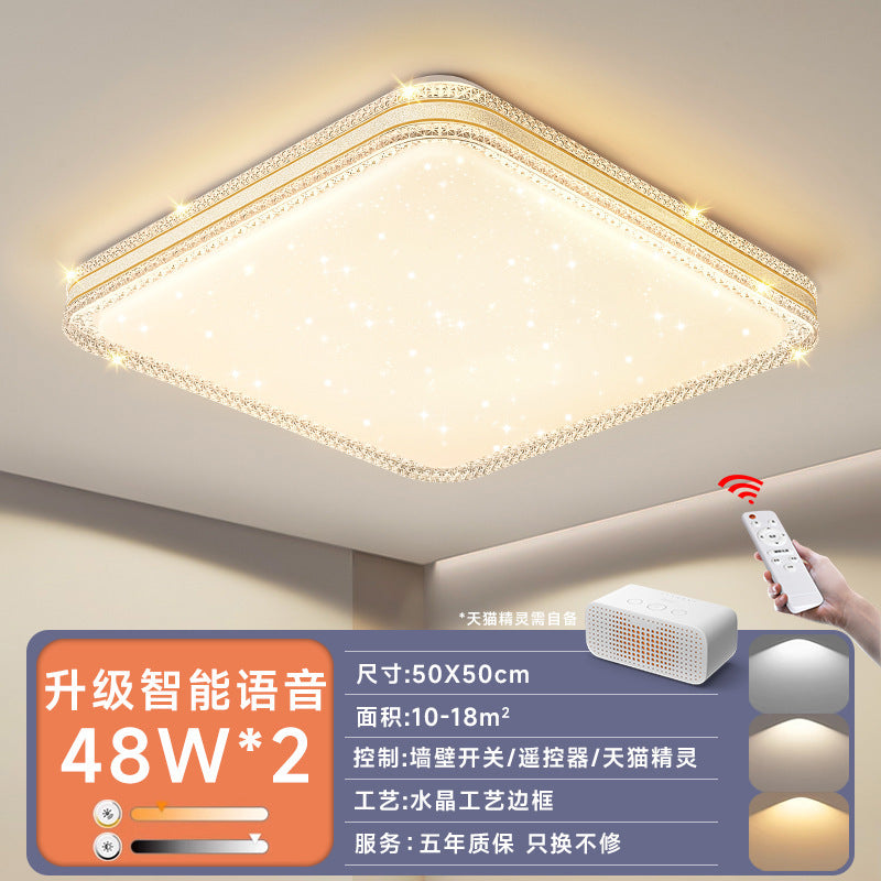 led Ceiling Lamp Master Bedroom Lamp Simple Modern Living Room Lamp Round Room Study Romantic Starry Sky Light Fixture