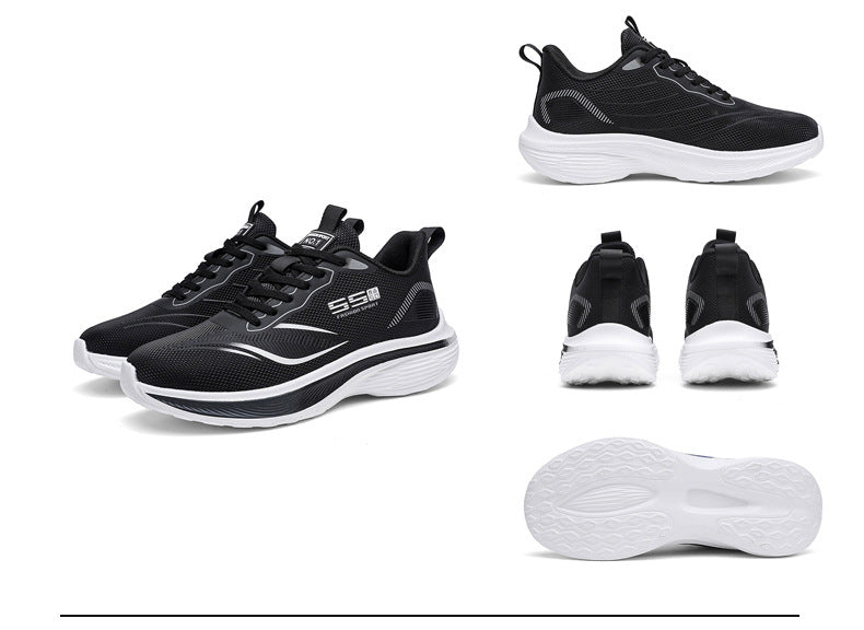 2025New mesh breathable men's casual running shoes ultra-light thick-soled non-slip trendy fashion sneakers