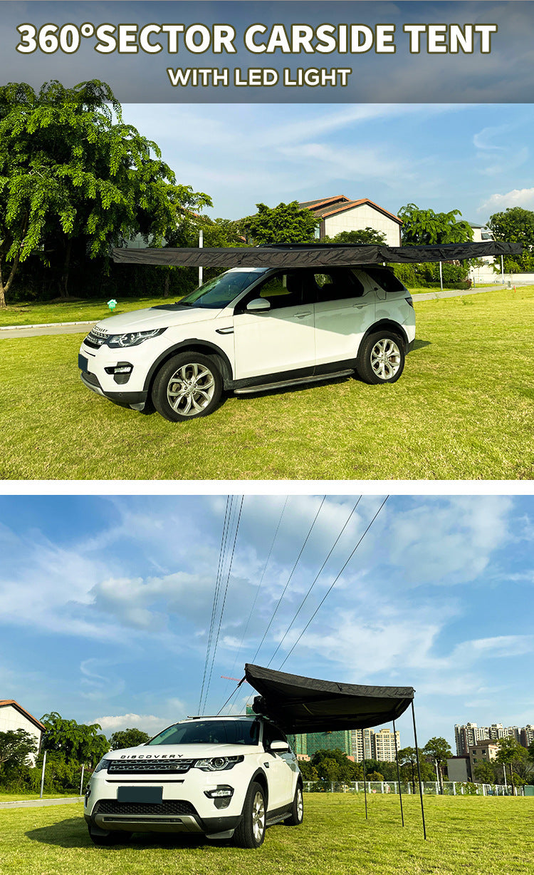 360Boneless Fan-Shaped Car Side Tent Camping Extra Large Car Side Tent Outdoor Road Trip Car-Mounted Canopy Tent