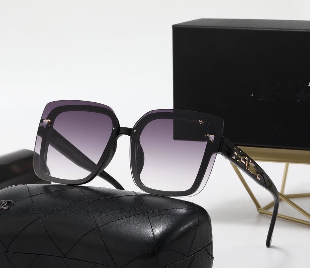 Chanel Style No Cut Edge Women's Sunglasses Trendy Fashion Hot Outdoor Sun Protection ins Wind Sunglasses