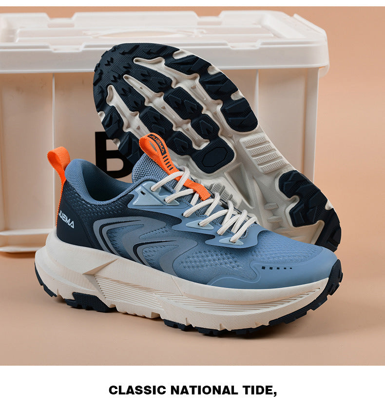 Men's Shoes New2025Mesh Breathable Running Shoes Anti-Slip Shock Absorption Lightweight Soft Sole Sports Shoes Manufacturer Wholesale