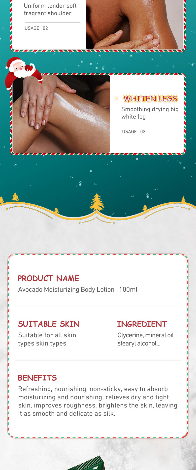 Avocado Moisturizing Body Lotion SADOER Autumn and winter moisturizing body cream cross-border foreign trade wholesale