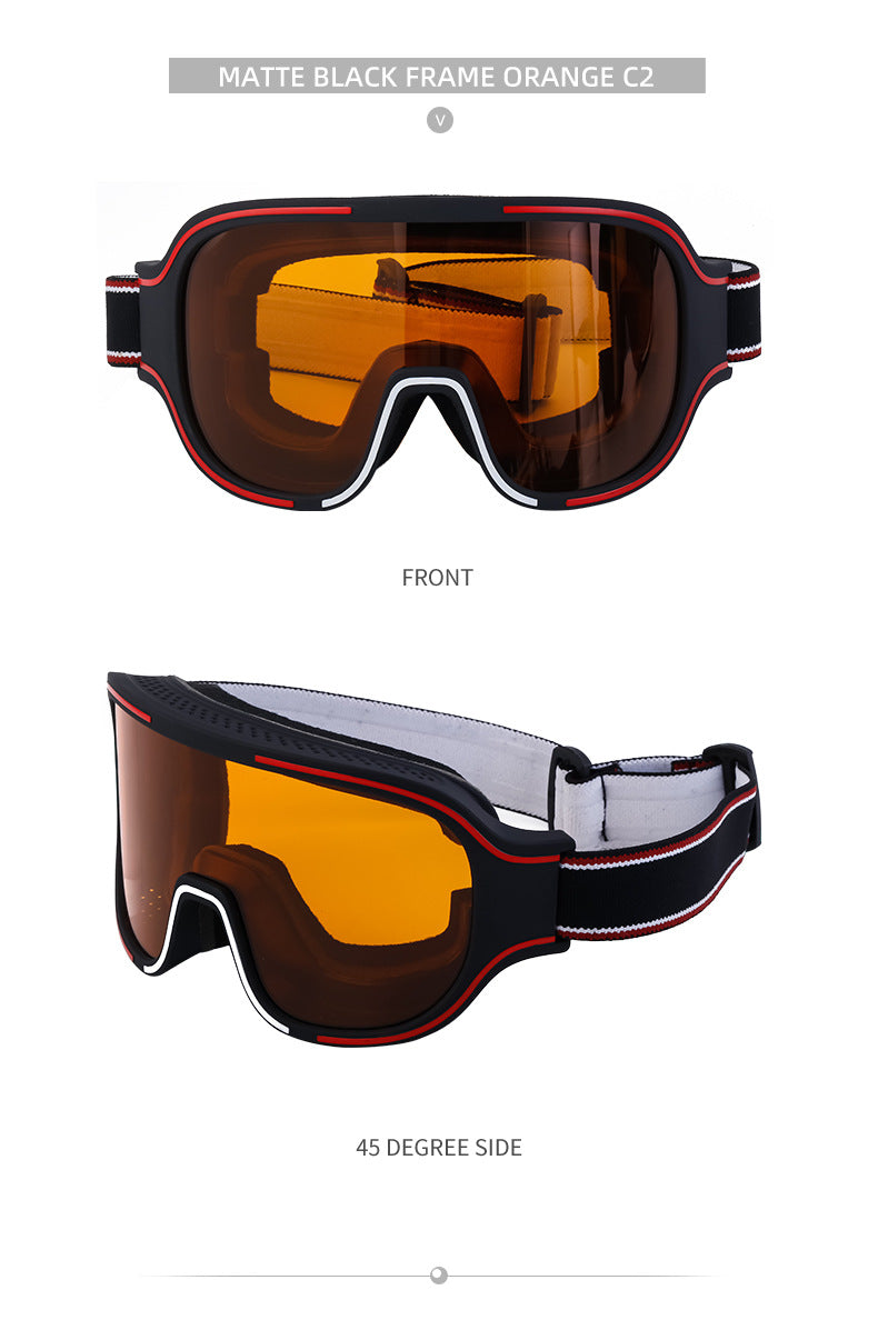 Fashion Large Frame Integrated Sunglasses for Women Trendy Sports Outdoor Cycling Windproof Coldproof Anti-fog Ski Goggles for Men