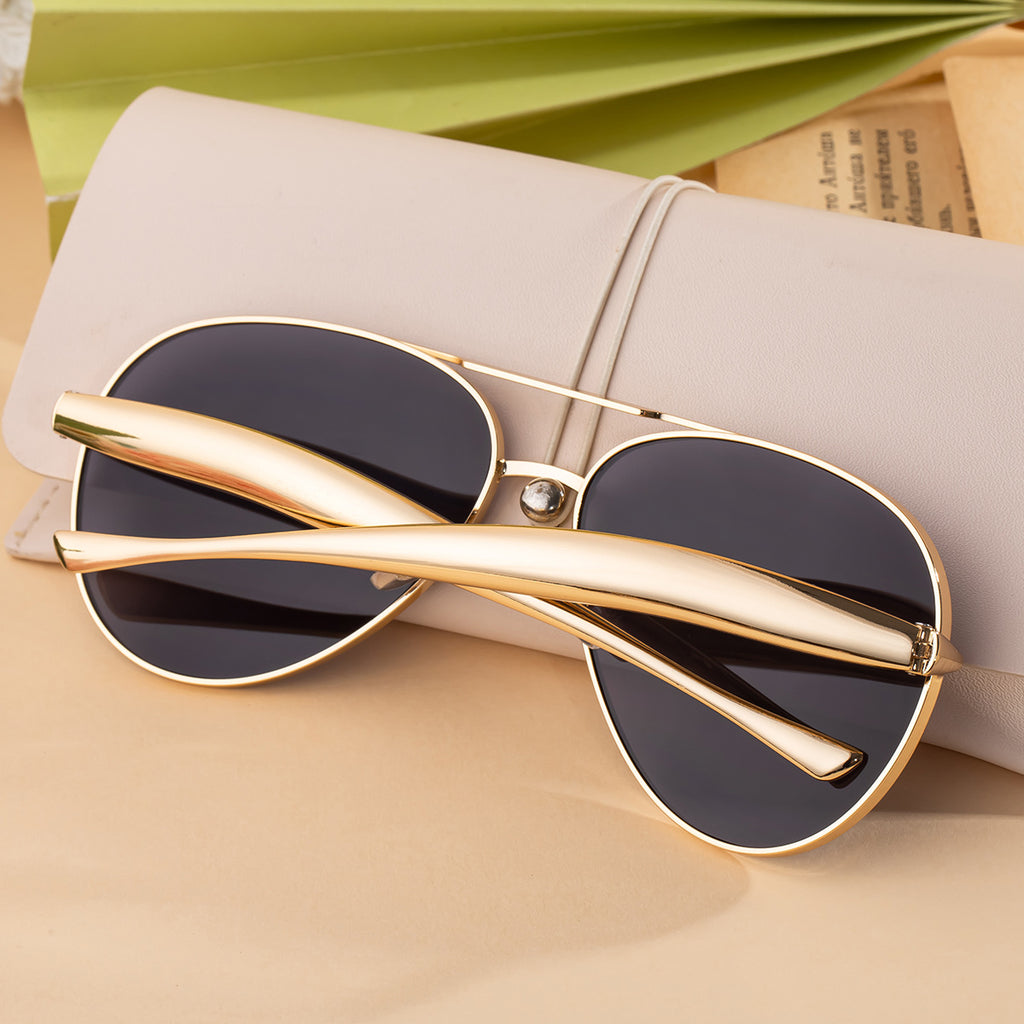 Toad-shaped Metal Sunglasses2025New Retro Plain Sunglasses High-End Feel Women Street Style Trendy Sunglasses