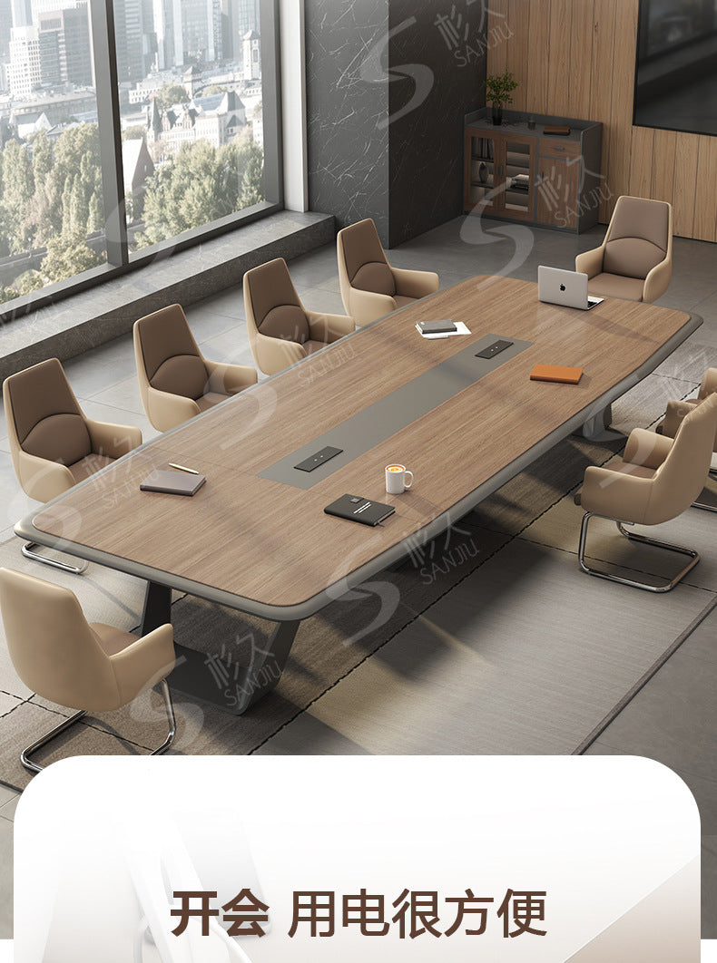 Office Conference Table Long Table Simple Modern Long Strip Table Conference Room Table and Chair Set Lacquered Large Employee Training Table