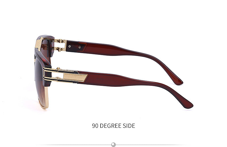 Glasses for Men Driving Special European and American Large Frame Sunglasses Men's High-end Sense Retro Trend Sunscreen Sunshade Full Frame Sunglasses