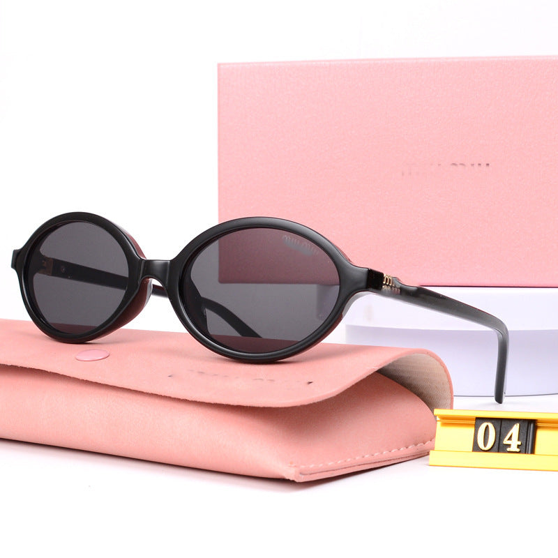 Jang Won-young Same Style Glasses Nerd Myopia Oval Small Frame Retro Sunglasses Leopard Print Korean Style No Makeup Retro