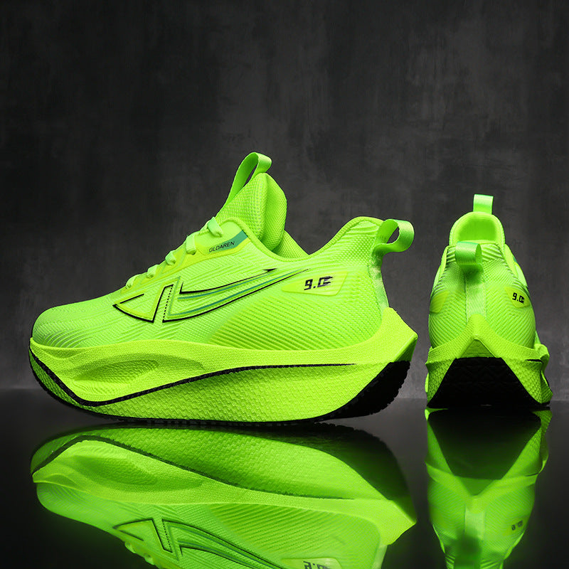 New Marathon Racing Anti-Slip Wear-Resistant Running Shoes Couple Popcorn Carbon Plate Cushioning Rebound Soft Sole Sports Shoes