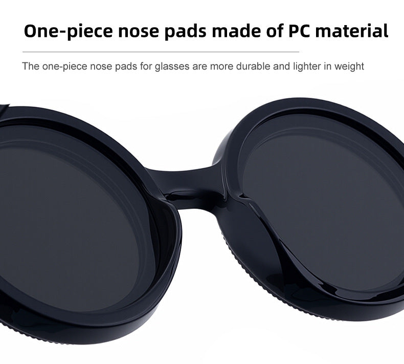 Nighttime Driving Glasses Round Frame ND Adjustable Zoom Men's Sunglasses2025New Polarized Sunglasses