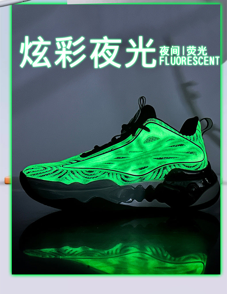 Luminous New Non-Slip Wear-Resistant Fashionable Sports Basketball Shoes Trendy Street Practical Sneakers Student Training Sports Shoes