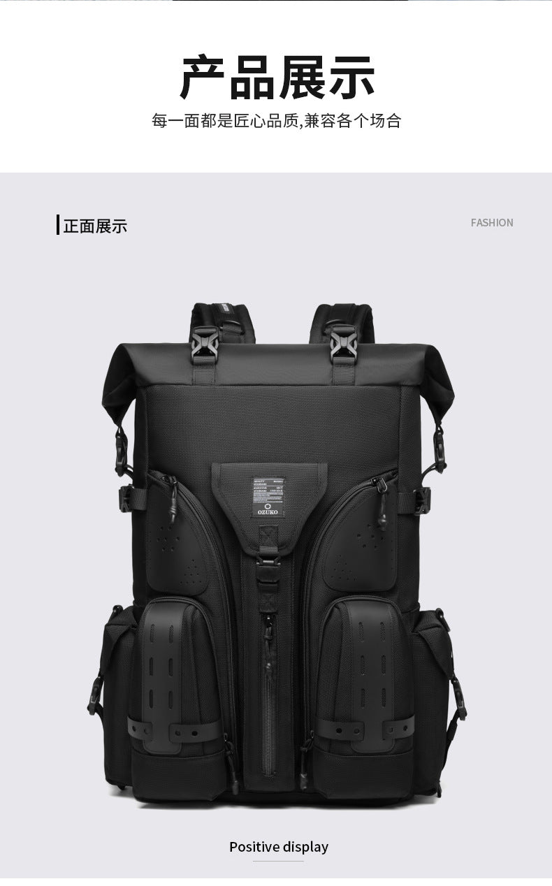 OZUKO Tactical Backpack Men's Shoulder Large Capacity Waterproof Baseball Bag Outdoor Travel Multifunctional Trendy Sports Bag