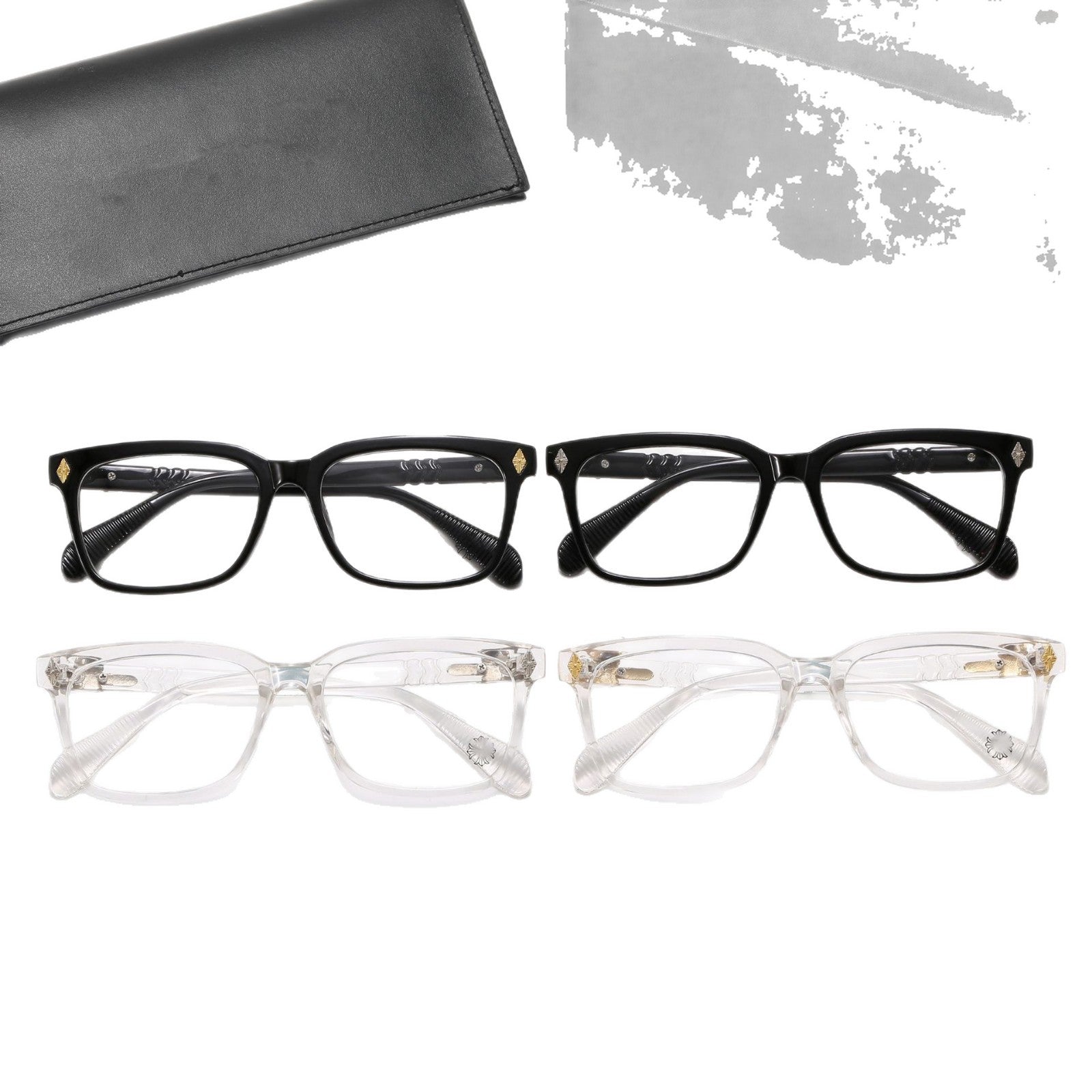 New Fashion Trend Square Frame Anti-Blue Light Non-Prescription Glasses Retro Large Frame Unisex Eyeglasses Prescription Frames7021