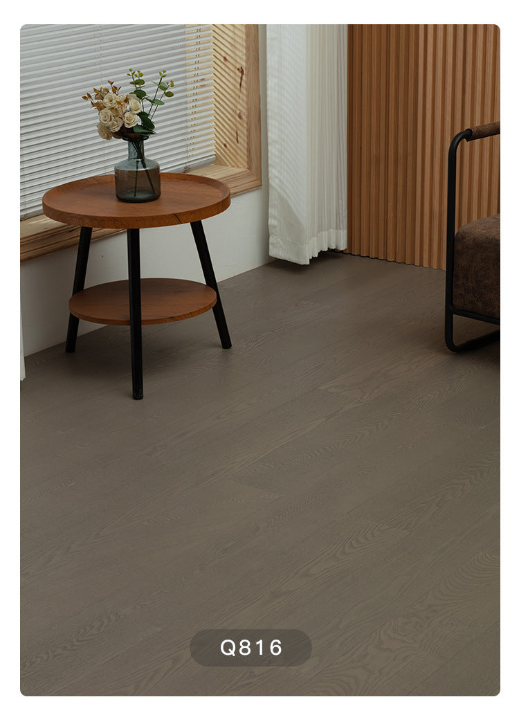 1.2mm White Ash Natural Wood Veneer New Three-Layer Solid Wood Composite Floor Heating Home Eco-Friendly Flooring Package Installation for Entry