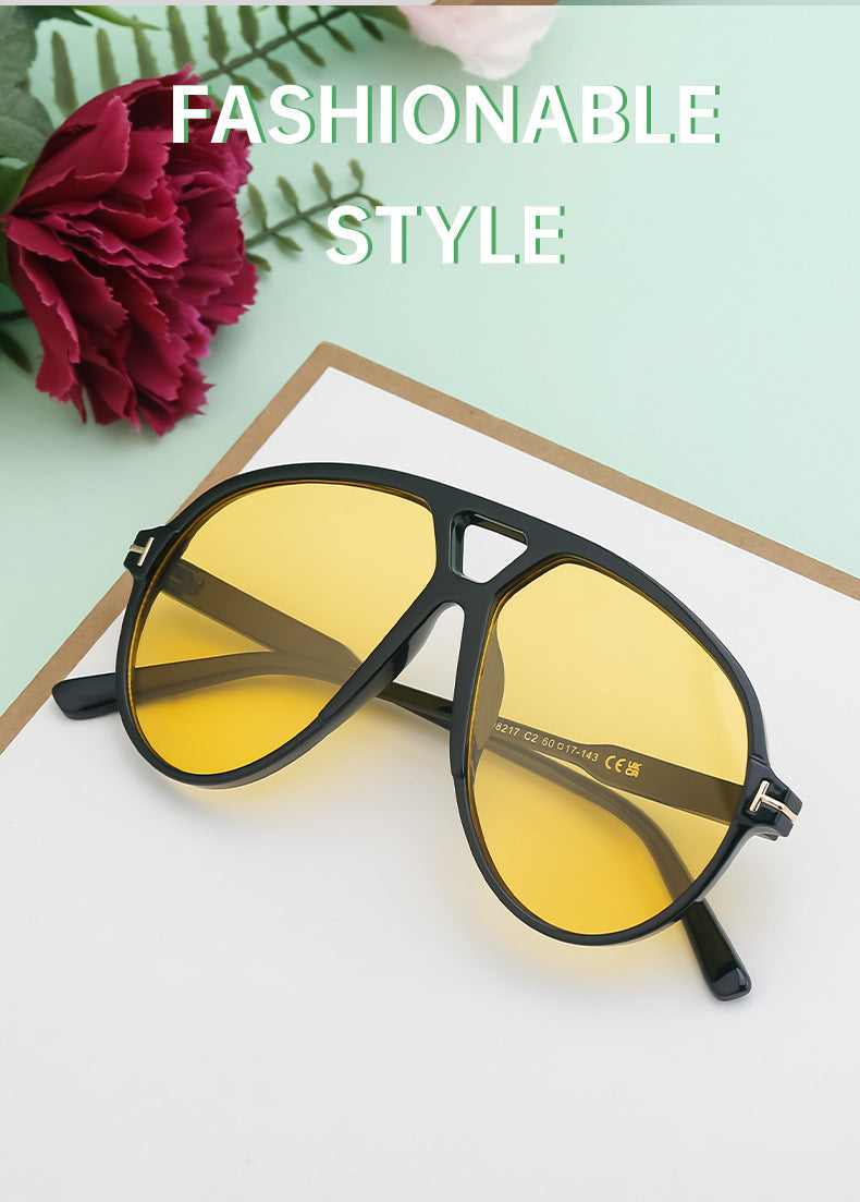 European and American Fashion Large Frame Sunglasses Sun Protection Sunglasses Men's Trendy Toad Glasses High-end Glasses sunglasses